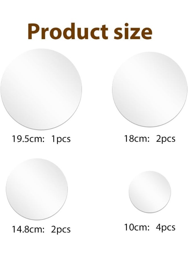 TPGP 9Pcs Wall Mirror Sticker Mirror Wall Stickers Acrylic Mirror Adhesive Round Wall Mirror - Image 3