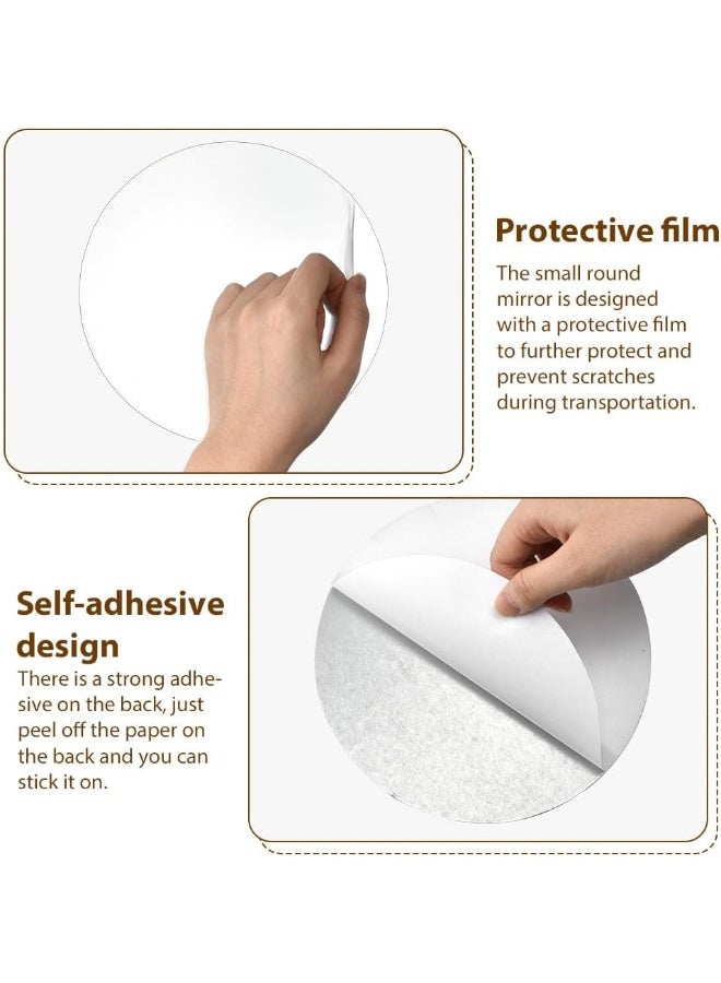 TPGP 9Pcs Wall Mirror Sticker Mirror Wall Stickers Acrylic Mirror Adhesive Round Wall Mirror - Image 4