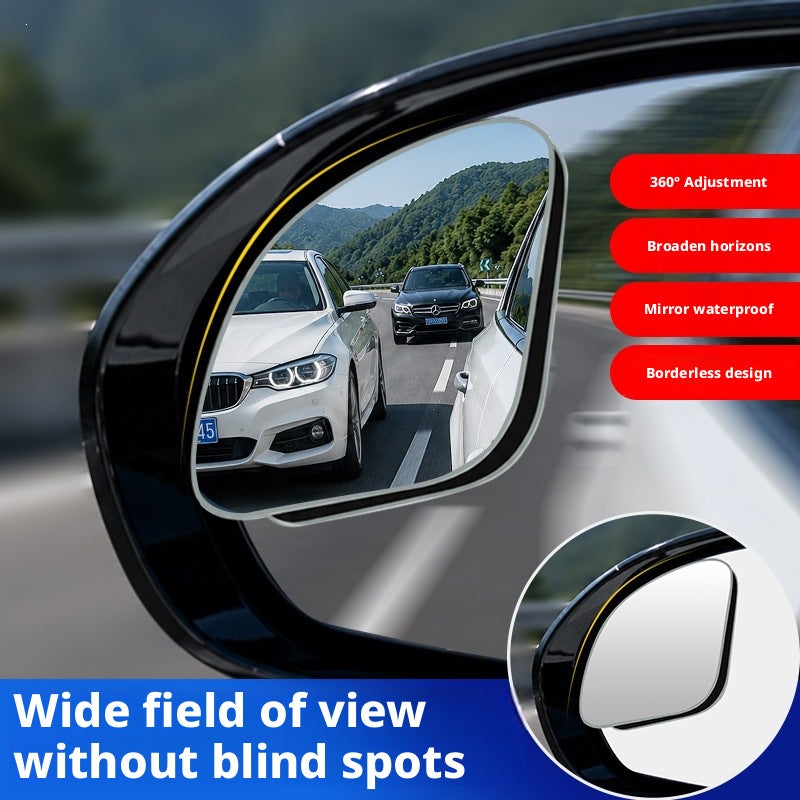Frameless Blind Spot Mirror, 360° Adjustable Wide Angle Car Rearview Mirror - Image 1