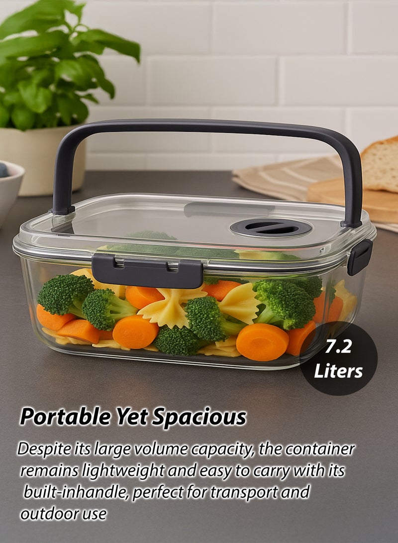 توشيونيكس علبة طعام محكمة الإغلاق سعة ٥.٣ لتر مع مؤشر للتاريخ - T114609 | علبة غداء بلاستيكية خالية من مادة BPA بمقبض | علبة مانعة للتسرب تحافظ على نضارة الطعام، مثالية لتحضير الوجبات وحفظ بقايا الطعام، وللاستخدام في الثلاجة والفريزر. - Image 2