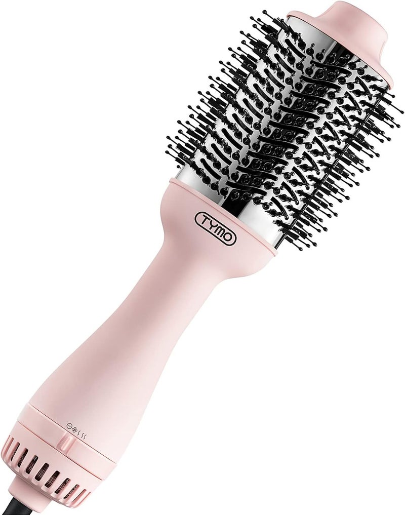 TYMO Hair Dryer Brush Blow Dryer Brush in One, 4 in 1 Ionic Hairdryer and Styler Volumizer with Oval Titanium Barrel, Hot Air Straightener for Smooth Frizz-Free Blowout, Pink - Image 1
