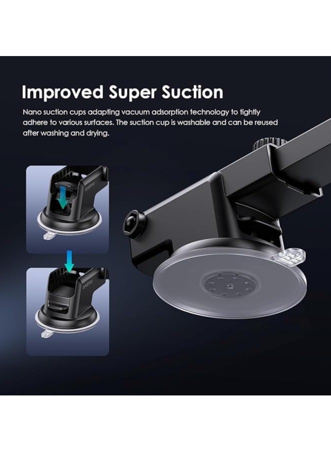 بيتا حامل هاتف السيارة من PEETTA، حامل هاتف عالمي مستقر بذراع طويل، شاحن متنقل، رأس مغناطيسي قابل للتعديل بزاوية 360°، متوافق مع الهواتف بمختلف الأحجام. - Image 4