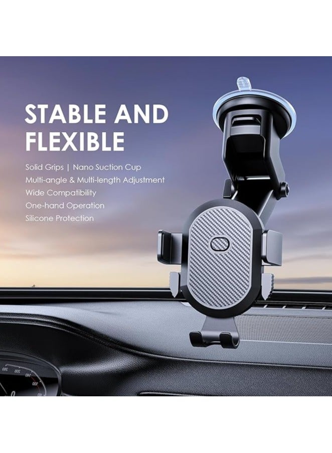 بيتا حامل هاتف السيارة من PEETTA، حامل هاتف عالمي مستقر بذراع طويل، شاحن متنقل، رأس مغناطيسي قابل للتعديل بزاوية 360°، متوافق مع الهواتف بمختلف الأحجام. - Image 5