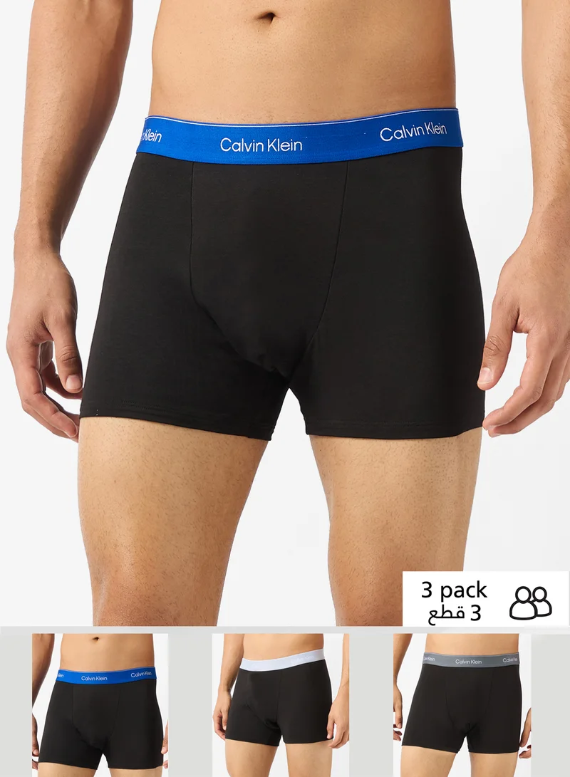 CALVIN KLEIN 3 Pack Relaxed Dart Trunks - Icon Cotton Stretch