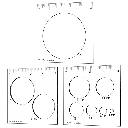 inBovoga 3 Pcs Router Templates for Woodworking, 4 * 3.92 Inch Circle Jig Router Template Jig Kit, Circle Inlay Template Decorative - Image 1
