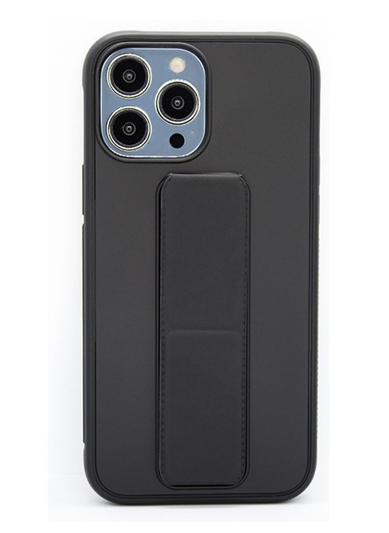 Theodor - Fully Covered With Finger Grip Stand Holder Anti Slip Shockproof Protective Case Cover For Apple iPhone 13 PRO MAX 6.7 BLACK - Image 1