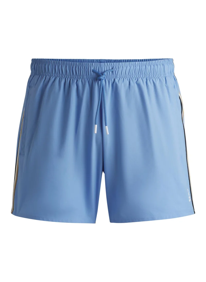 BOSS Fully lined swim shorts with signature stripe