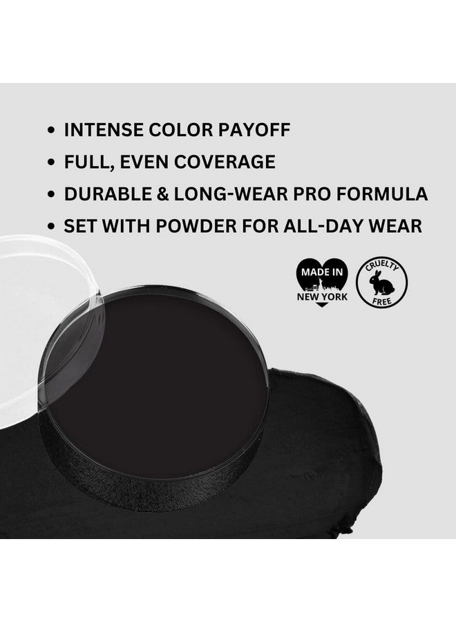 ميهرون أكواب ألوان المكياج | المسرح، الأساس، طلاء الوجه، طلاء الجسم، الهالوين | مكياج طلاء الوجه | طلاء الشحوم 0.5 أونصة (14 جرام) (أسود) - Image 3