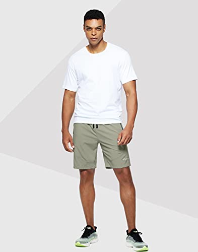 Pudolla Men's Workout Running Shorts Lightweight Gym Athletic Shorts for Men with Zipper Pockets (Aloe Green Large) - Image 5