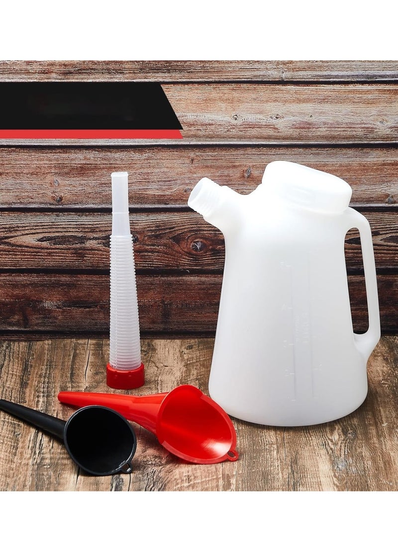 SOLARAE 1 Pack 5 Quart Oil Jug Oil Measuring Container Automotive Motor Oil Dispenser Motor Oil Container Oil Measuring Container Dispenser with Lid and Cap for Automotive Fluids - Image 5