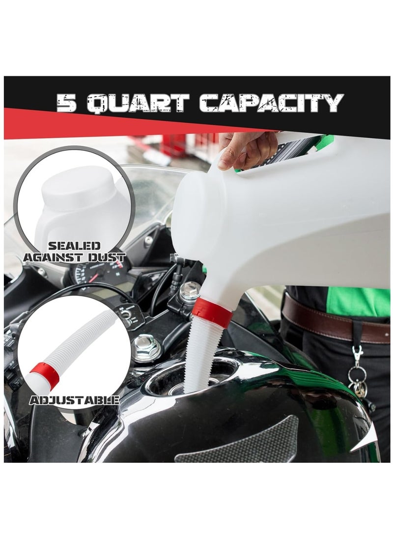 SOLARAE 1 Pack 5 Quart Oil Jug Oil Measuring Container Automotive Motor Oil Dispenser Motor Oil Container Oil Measuring Container Dispenser with Lid and Cap for Automotive Fluids - Image 3