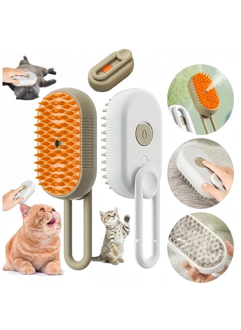 4 in 1 Cat Steam Brush for Shedding, Rechargeable Steam Cat Brush With Rotating Handle, for Massaging and Cleaning Shedding Pet Hair, for Cats Dogs