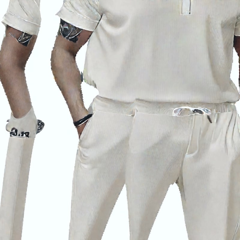 Men's Casual Short Sleeve Zip-Up Tracksuit Set with Long Pants - Image 5