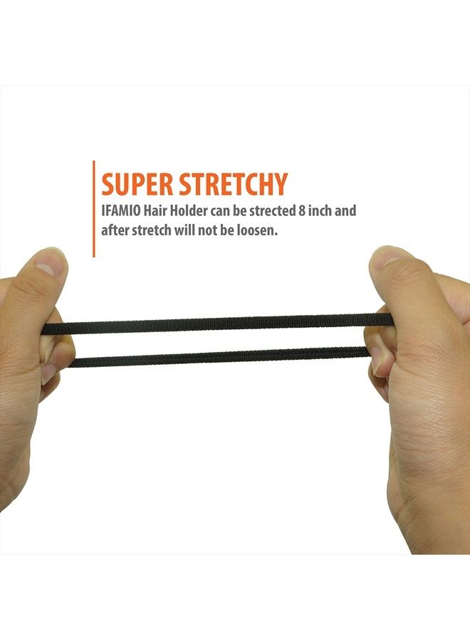 IFAMIO 100 Pcs Seamless Cotton Thick Black Hair Band No Metal Elastic Hair Ties No Damage Ponytail Holder - Image 4