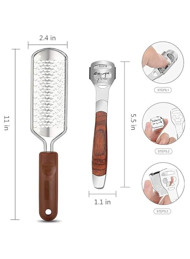 Colossal Foot Rasp Wood Handle Callus Shaver Pedi Kit Heel Scraper For Feet Callus Remover Foot File Callus Remover Foot Care to Remove Hard Skin - Image 2