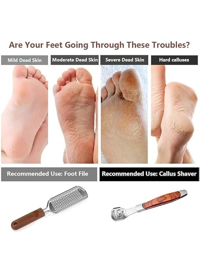 Colossal Foot Rasp Wood Handle Callus Shaver Pedi Kit Heel Scraper For Feet Callus Remover Foot File Callus Remover Foot Care to Remove Hard Skin - Image 5