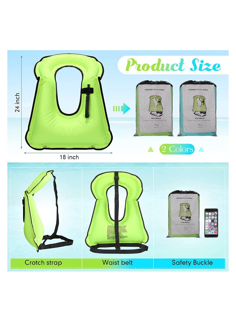 Inflatable Snorkel Vest, Adults Adjustable Light Snorkeling Jackets, Portable Swim Vest for Snorkeling Swimming Diving Surfing, 2Pcs - Image 4
