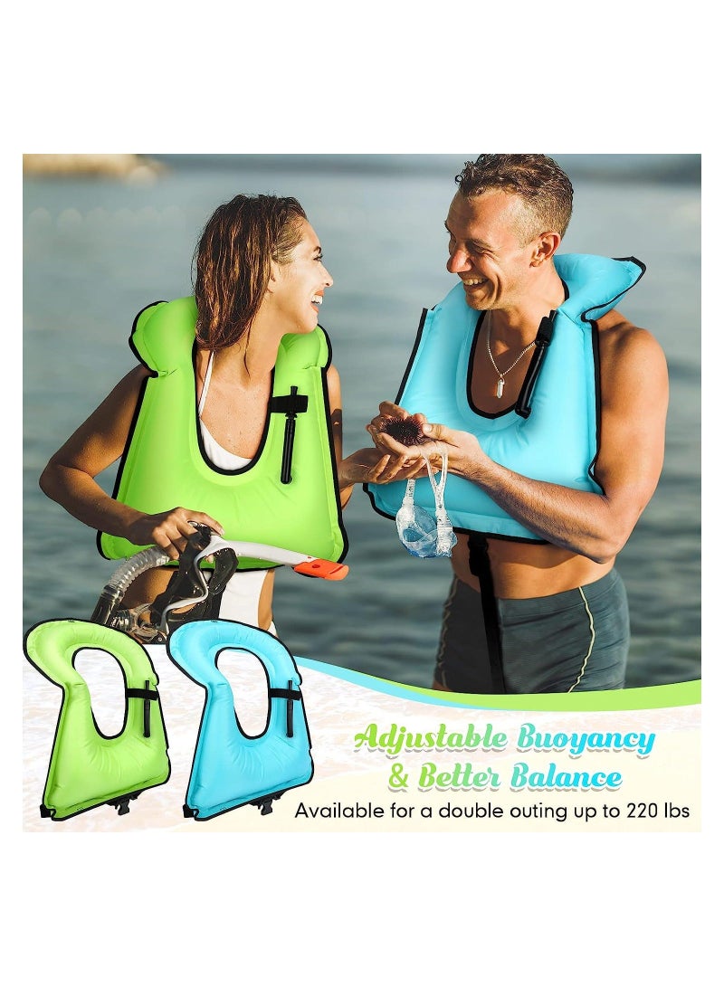 Inflatable Snorkel Vest, Adults Adjustable Light Snorkeling Jackets, Portable Swim Vest for Snorkeling Swimming Diving Surfing, 2Pcs - Image 2