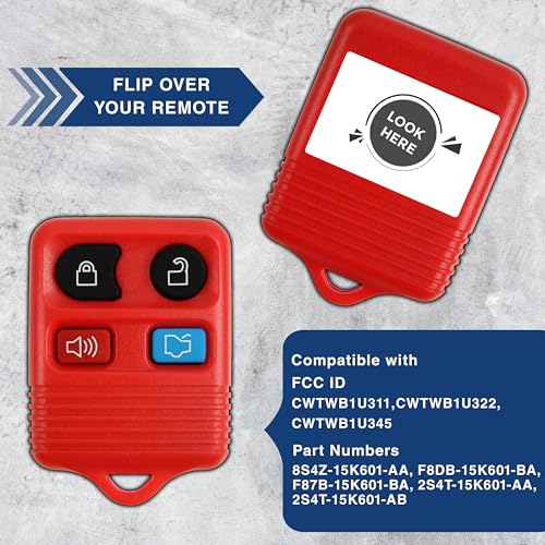 KeylessOption Key Fob for 2005 2006 2007 2008 2009 2010 2011 2012 2013 2014 2015 Ford F150 Explorer Ranger Mustang Lincoln Mazda Mercury Remote, 4-Button CWTWB1U345, Programming Guide Included - Image 4