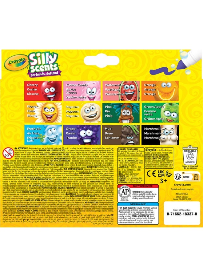 Crayola علامات عطرية سيللي سينتس بخط عريض | عبوة 12 مع روائح وألوان متطابقة - أدوات فنية عطرية لإبداع الأطفال - حبر قابل للغسل | غير سامة - مثالية للأعمار 3 وما فوق - Image 3