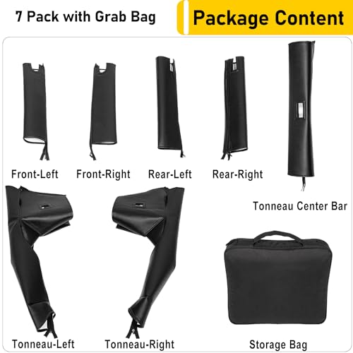 Camoo Roll Bar Cover Padding Compatible with Jeep Wrangler JL Unlimited 2018-2024 JLU Sahara Rubicon 4-Door with Grab Bag Black Leather Foam Laminated Pad Cover Kit Protection, 8pcs - Image 5