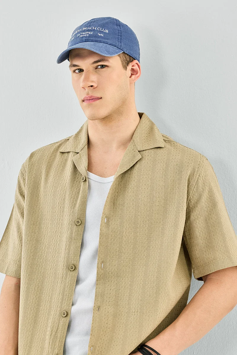 SNITCH Box Fit Textured 100% Cotton Shirt