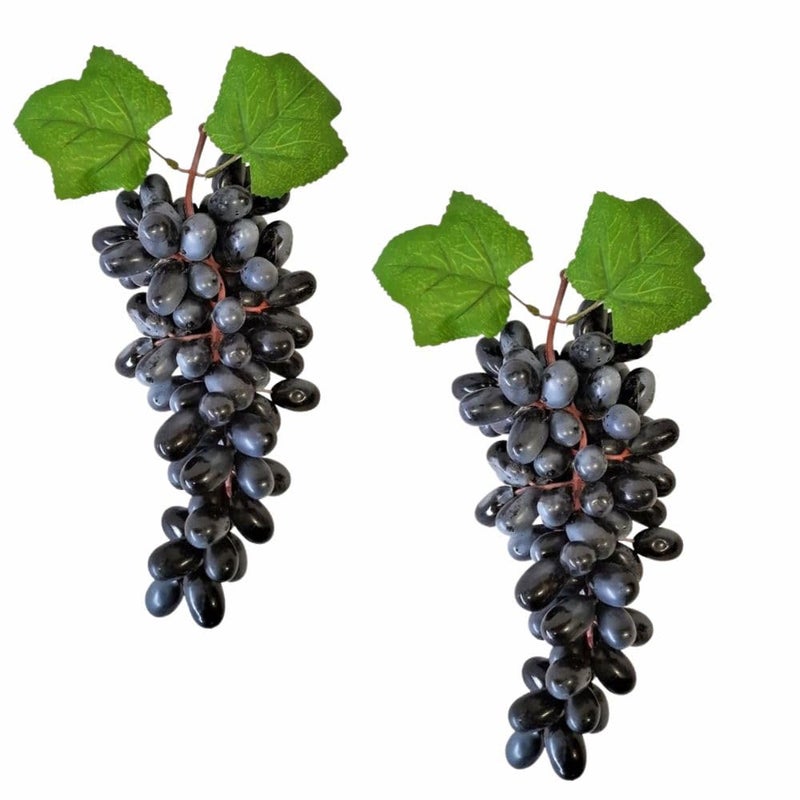 SINGAA Artificial Grapes with Leaves for Home, Garden, Car, Party, Stage, Fruit Shop, Basket, Bowl, Photography,Dining Table and Events Decoration - 22 CM - Pack of (2) - Image 1