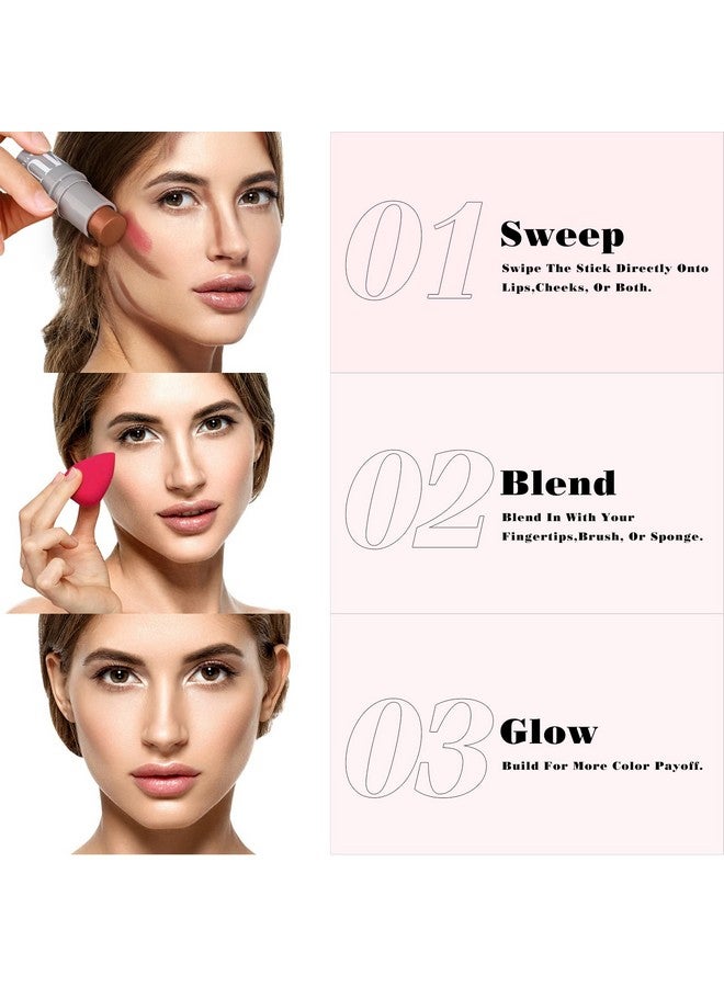 KIMUSE Cream Contour Stick Duo Cream Blush Stick & Bronzer Shaping Stick Creamy & Pigmented Long Lasting & Vegan Face Make Up Sticks  - Image 5