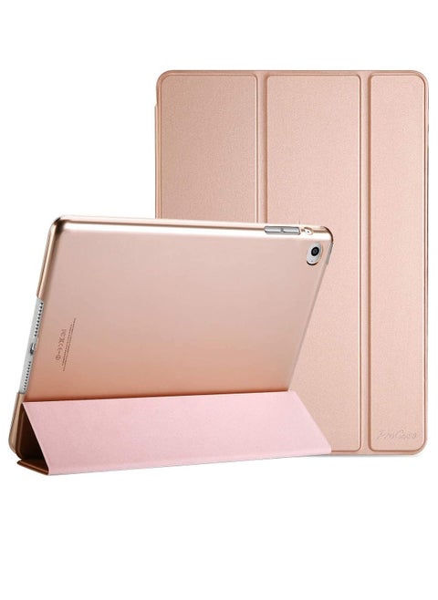 Smart Case for iPad Air 2 (2014 Release), Ultra Slim Lightweight Stand Protective Case Shell with Translucent Frosted Back Cover for Apple iPad Air 2 (A1566 A1567) -Rosegold