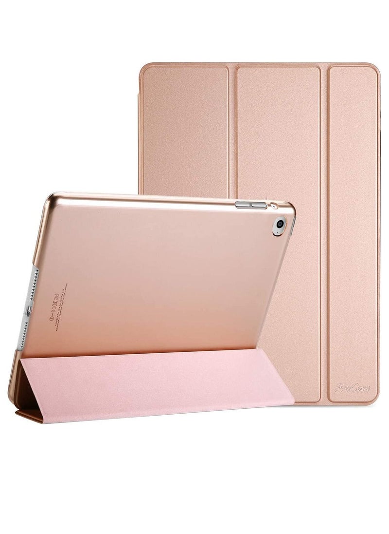 Procases - Smart Case for iPad Air 2 (2014 Release), Ultra Slim Lightweight Stand Protective Case Shell with Translucent Frosted Back Cover for Apple iPad Air 2 (A1566 A1567) -Rosegold - Image 1