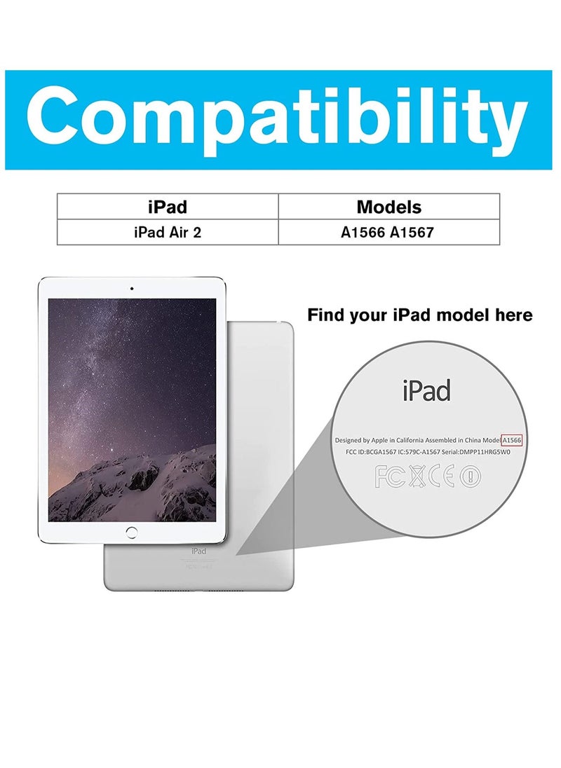 Procases - Smart Case for iPad Air 2 (2014 Release), Ultra Slim Lightweight Stand Protective Case Shell with Translucent Frosted Back Cover for Apple iPad Air 2 (A1566 A1567) -Rosegold - Image 1