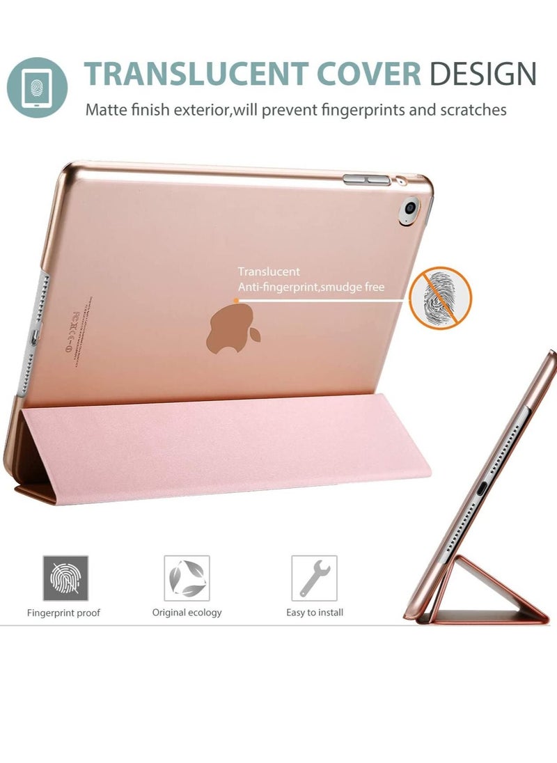 Procases - Smart Case for iPad Air 2 (2014 Release), Ultra Slim Lightweight Stand Protective Case Shell with Translucent Frosted Back Cover for Apple iPad Air 2 (A1566 A1567) -Rosegold - Image 1
