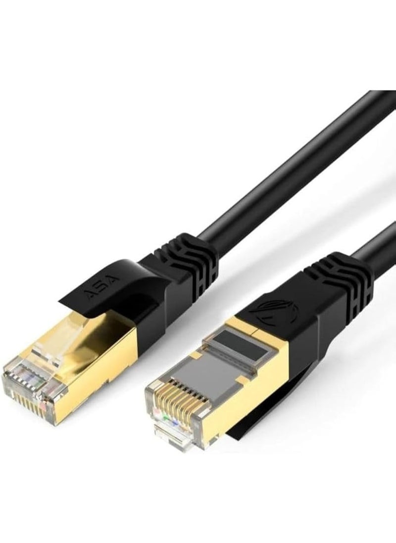 ASA High Speed ​​40Gbps 2000MHz Cat8 Ethernet Cable RJ45 Network Internet LAN Wire Compatible with Game Consoles, PC, PS5, PS4, Xbox, Modem, Router, WiFi Extender, Patch Panel - 5m Black  - Image 1