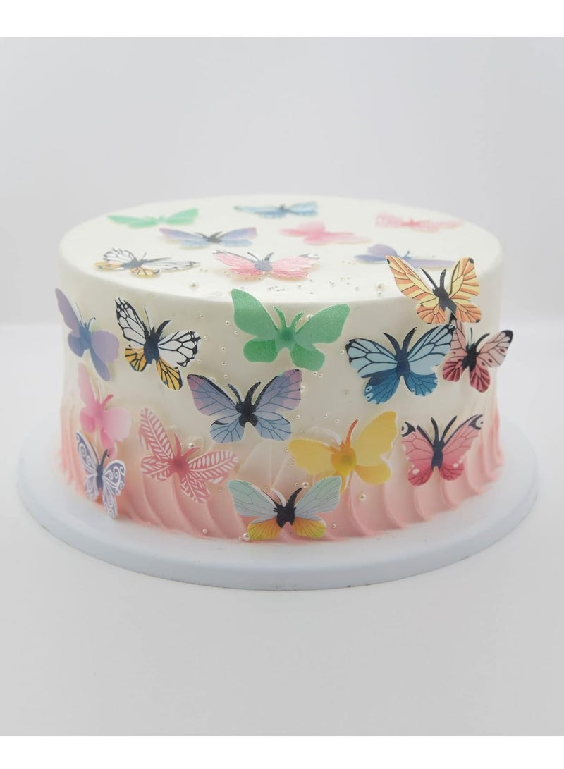 Excefore 72 قطعة من شوايات كب كيك على شكل فراشة ثلاثية الأبعاد ملونة زخرفة حلوى فراشة واقعية لتزيين حفلات عيد الميلاد والاعراس طعام زينة بأحجام مختلطة - Image 2