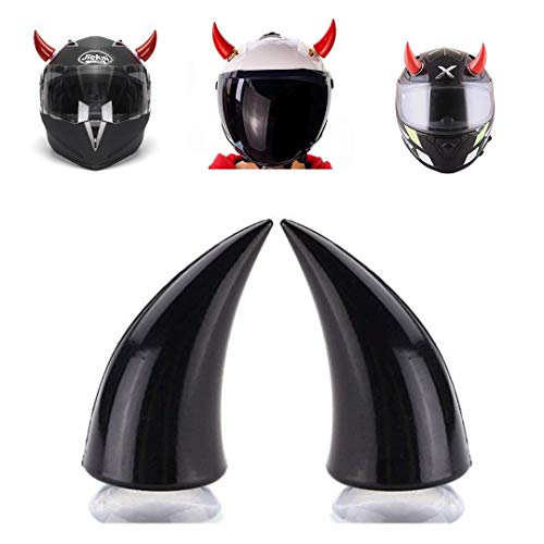 SELVIKE Devil's Helmet Horn with Suction Rubber Pad for All Bikes and Motorcycles (Pack of 2) (Black) - Image 1