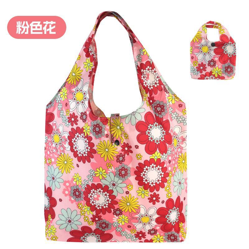New Waterproof Large Capacity Folding Shopping Bag Printed Portable Handbag Environmentally Friendly Storage Bag - Image 1
