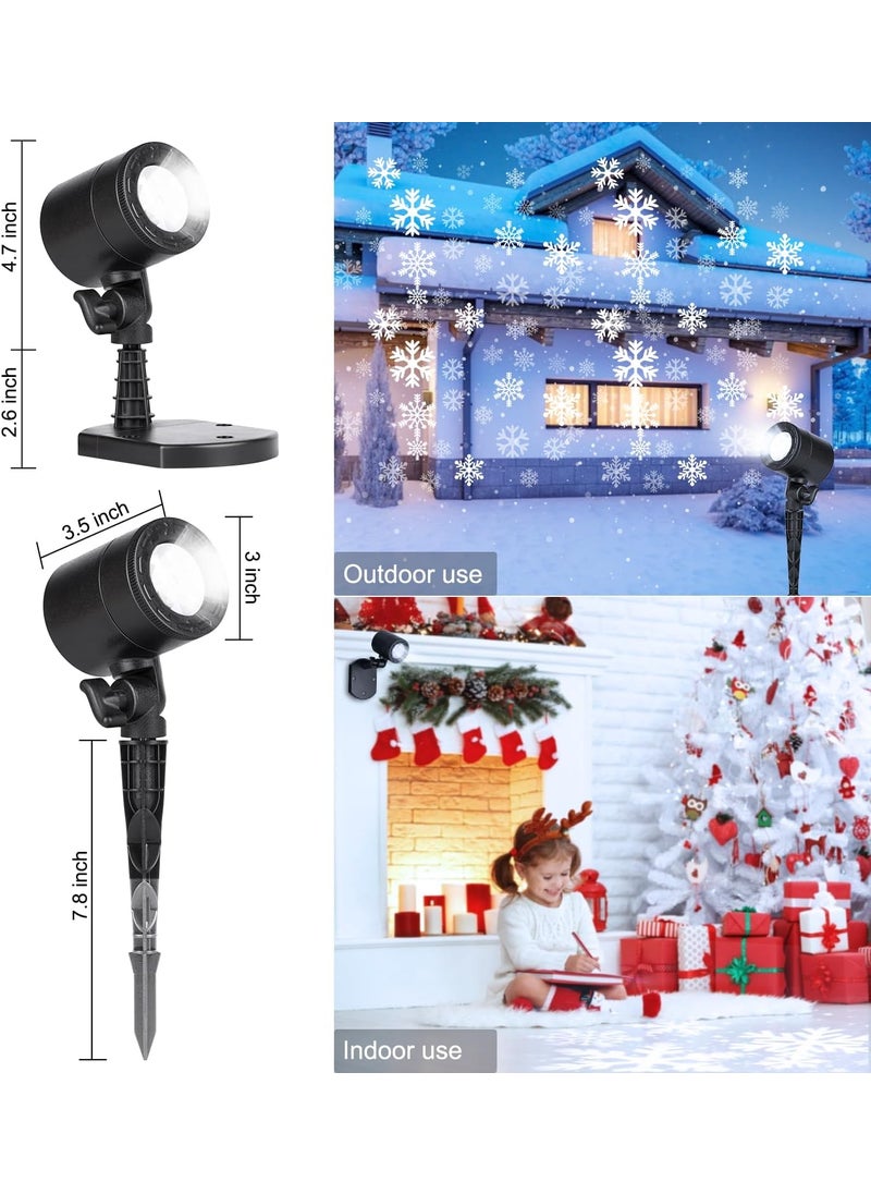 Brightown 2 Pack Christmas Snowflake Projector Lights Outdoor Led Rotating Snowfall Show Lights Waterproof Landscape Decorative Christmas Light Lighting for Xmas Holiday Garden Indoor Home Decoration Show  - Image 5