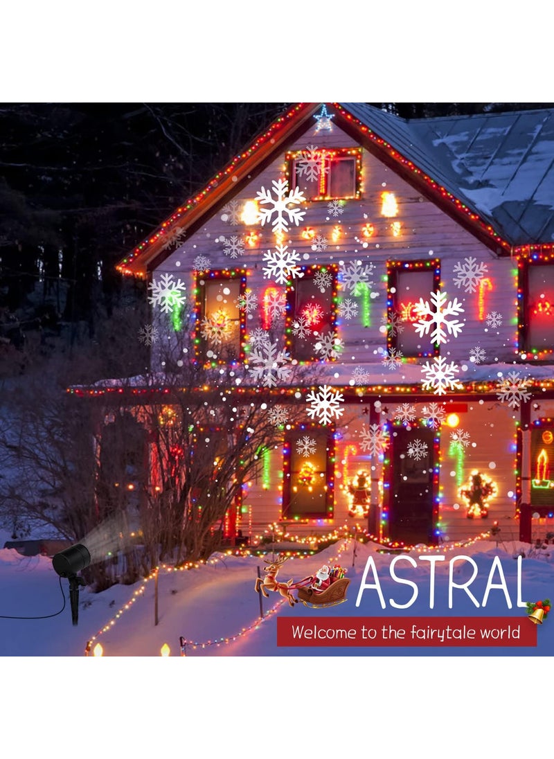 Brightown 2 Pack Christmas Snowflake Projector Lights Outdoor Led Rotating Snowfall Show Lights Waterproof Landscape Decorative Christmas Light Lighting for Xmas Holiday Garden Indoor Home Decoration Show  - Image 2