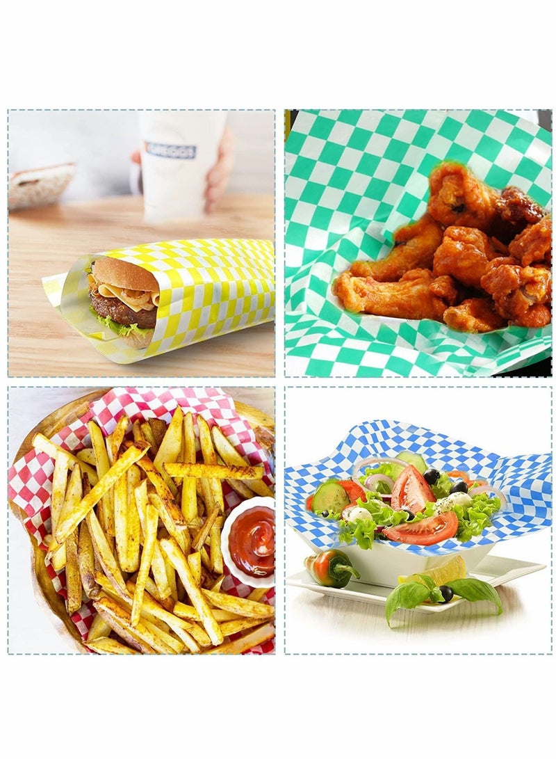 NIBEMINENT Sandwich Wrapper 6 Colors 300 Sheets 30 30cm 12 inch Paper Liners Food Basket Wax Deli Wrap for Wrapping Bread and Sandwiches - Image 5