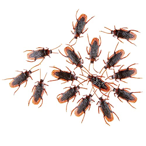 GUDVES Prank Fake Roaches Model Simulation Fake Rubber Cockroach Roach Bug Roaches Toy Prank Funny Trick Joke Toys Plastic Bugs 50 pcs - Image 1