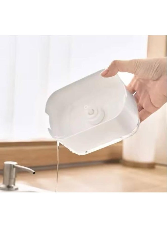 جي واي موزع صابون أطباق المطبخ مع حامل إسفنجة، موزع مضخة صابون 2 في 1، موزع صابون غسيل الأطباق في حوض المطبخ (10 أونصة / 300 مل) (أبيض) - Image 3