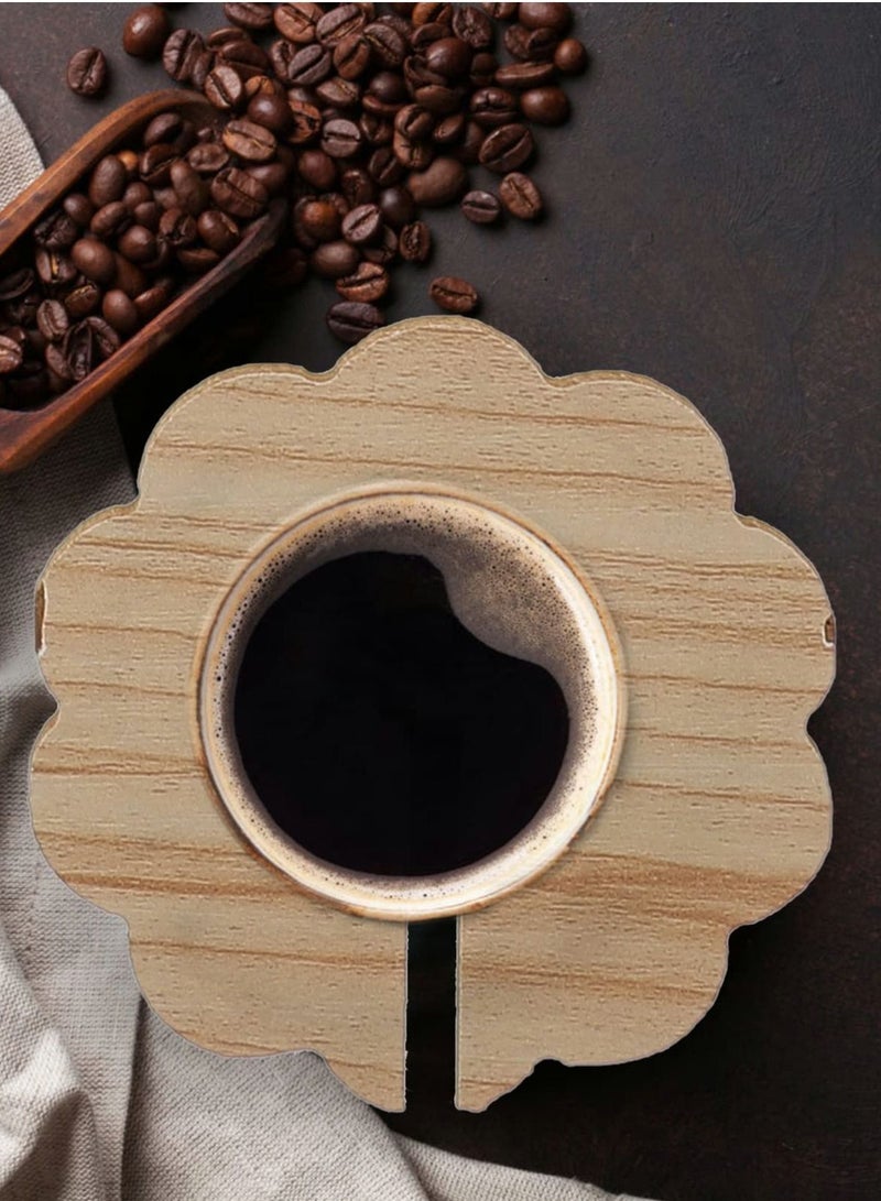 نيبمينينت Wooden Coaster Sheep Holder, Hot Drinks Tea Cup Table Pad Non Slip Insulated Mug Protectors 7pcs - Image 5