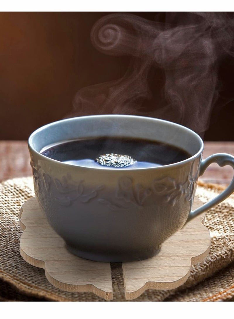 نيبمينينت Wooden Coaster Sheep Holder, Hot Drinks Tea Cup Table Pad Non Slip Insulated Mug Protectors 7pcs - Image 4