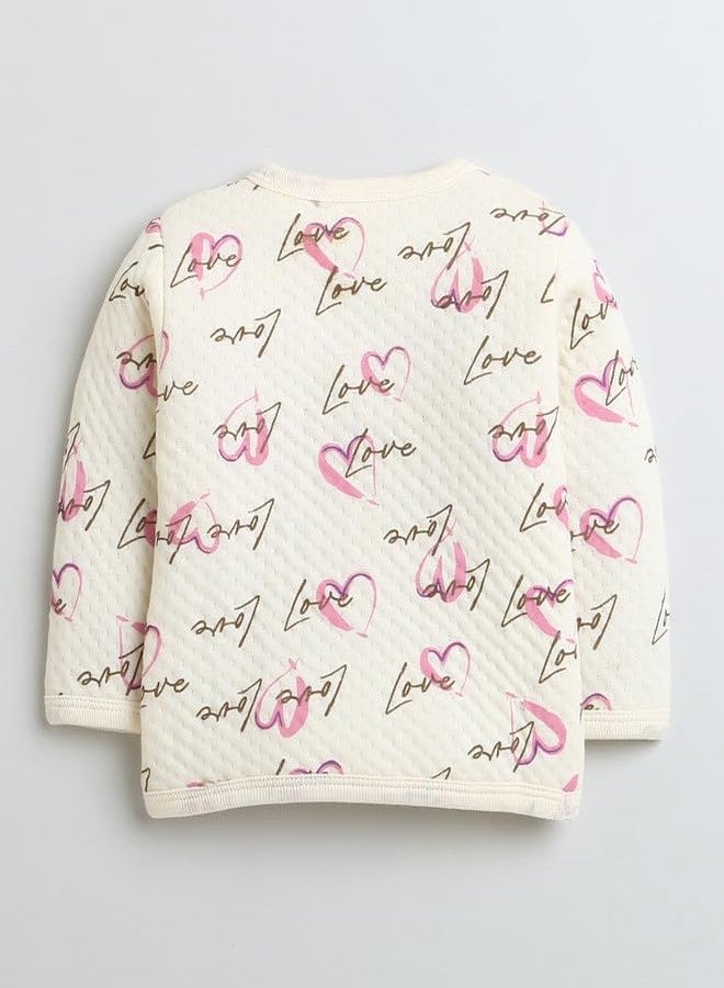 BUMZEE طقم ملابس شتوية للبنات من بامزي، بأكمام طويلة وحشوة من البوليستر، لون كريمي، مناسب للأعمار من 6 إلى 9 أشهر (Peb9814D-crm) - Image 3