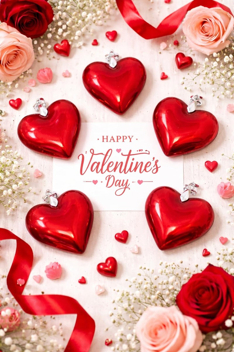 AVELLIM Hanging Glass Heart Ornament 1.75 in â€“ Red Heart-Shaped Decoration with Silver Bail for Weddings, Valentineâ€™s Day, Parties, Trees, Gardens, Windows (RED) - Image 4
