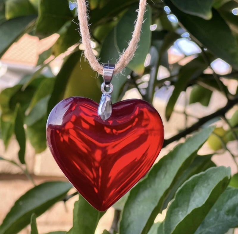 AVELLIM Hanging Glass Heart Ornament 1.75 in â€“ Red Heart-Shaped Decoration with Silver Bail for Weddings, Valentineâ€™s Day, Parties, Trees, Gardens, Windows (RED) - Image 5