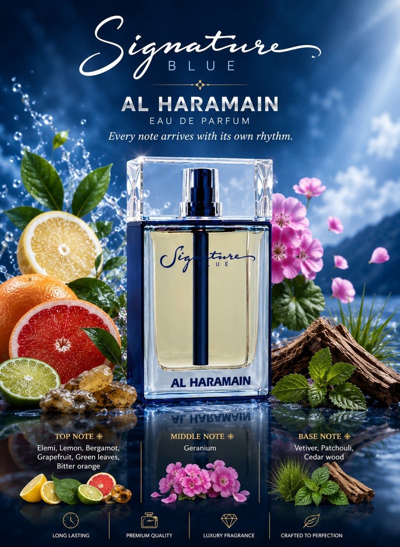 Al Haramain Signature Blue Spray 100ML for Men - Image 3