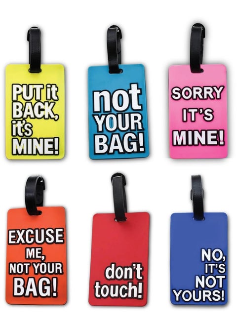 Luggage Tags Set of 6 Unique Colorful Travel Bag Tags Suitcase Tags Rectangular