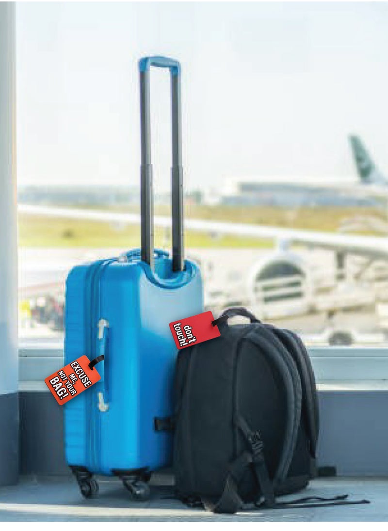 ONELINE - Luggage Tags Set of 6 Unique Colorful Travel Bag Tags Suitcase Tags Rectangular - Image 1