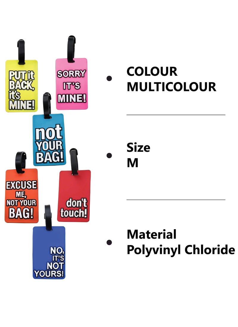 ONELINE - Luggage Tags Set of 6 Unique Colorful Travel Bag Tags Suitcase Tags Rectangular - Image 1